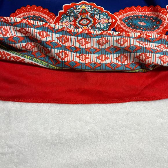 Women's Sleeveless V-Neck Fit and Flare Mini Dress Size XS Bohemian Colorful - Picture 7 of 10